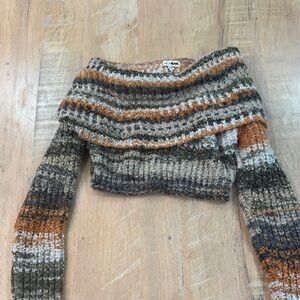 Multicolor Off-Shoulder Sweater